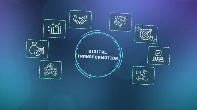 Advanced digital transformation and artificial intelligence integration for corporate business strategy and futuristic cloud computing systems.
