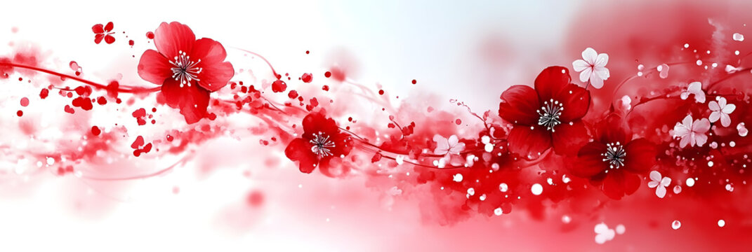 Creative abstract watercolor splash in red and white tones for artistic background and modern graphic design decoration concepts