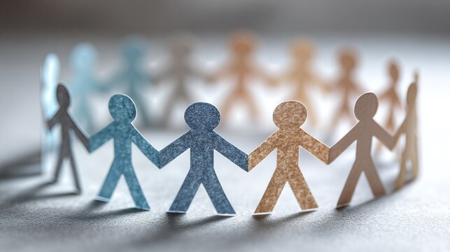 paper cut figures form a circle