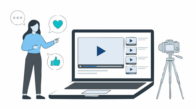 Female creator producing video content for digital platforms and social media