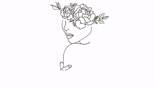 
Woman Portrait with Colorful Floral Crown