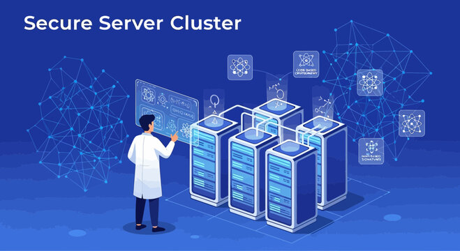 Secure Server Cluster with Scientist and Network Connections