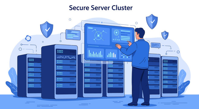 Secure Server Cluster with Professional Monitoring, Data Security, and IT Infrastructure