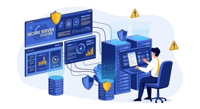 Secure Server Cluster Data Protection Cybersecurity Network Security