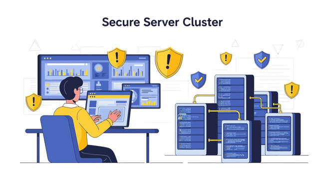 Secure Server Cluster with Analyst Overseeing Data Security