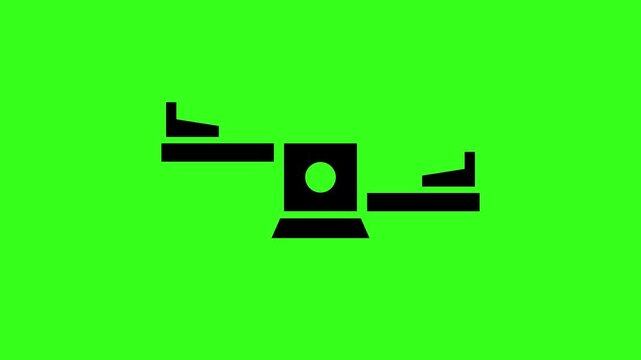 Seesaw Balance Scale Icon Seamless Loop Animation on Green Screen