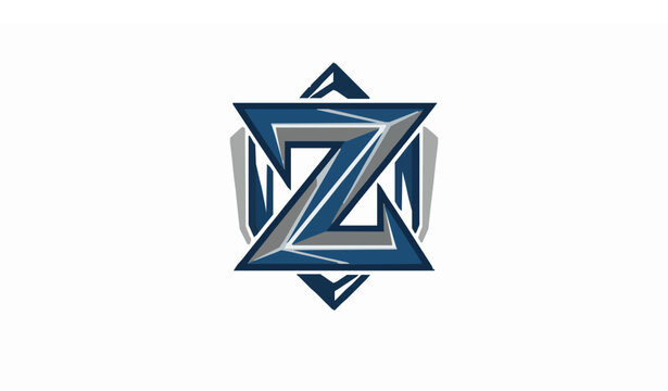 Detailed Z monogram branding logo vector illustration isolated on white background