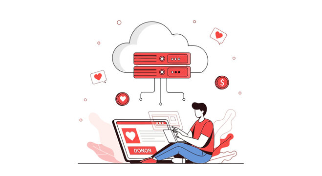 Online Donor Giving to Charity Via Cloud Server and Laptop