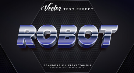 Editable robot 3d effects, modern colors. Text style effects. © Text monster
