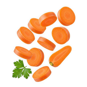 Fresh orange carrots with parsley sprig