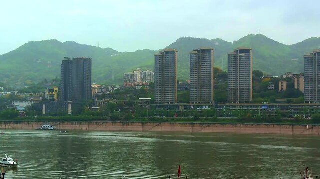 20 April 2026 Chongqing China Metropolis, situated  on the Yangtze and Jcolourful skies and rivers , mountainous city with a plethora of high-rise buildings and known as a city of Bridges  