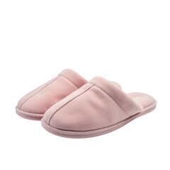 Fototapeta premium A pair of pink slippers on a white background, perfect for fashion and beauty illustrations