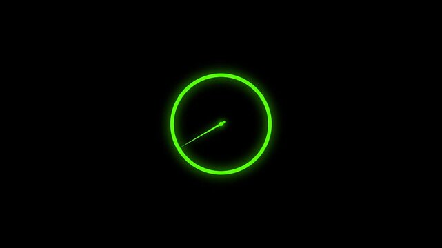 Abstract clock icon animation. Digital and analog clock 24 hours isolated on block background. 