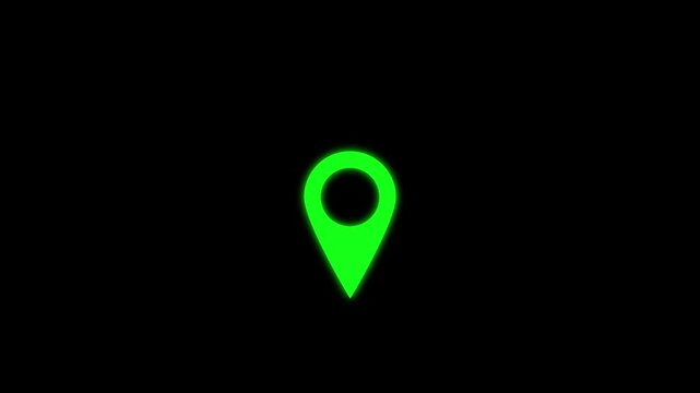 Map pointer icon set with pin symbols for navigation and location markers green col0r