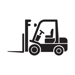 Forklift silhouette on a white background industrial vehicle icon © MSTSHAMPA