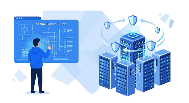 IT Professional Analyzing Secure Server Cluster and Network Security