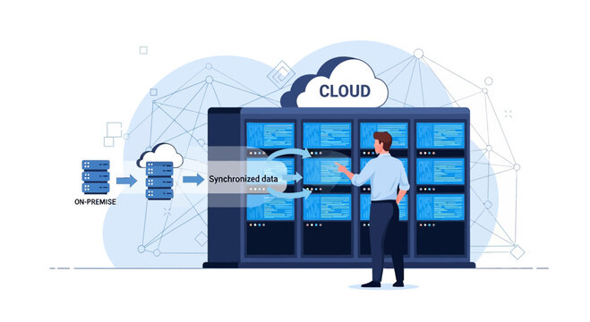 IT Professional Managing Cloud Server Data Migration and Network Connections