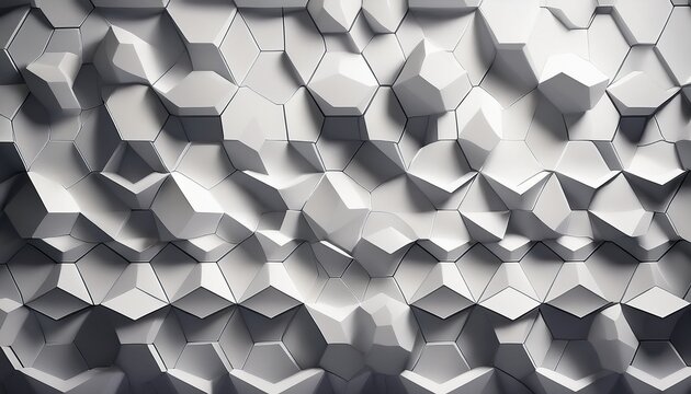 minimalist 3d geometric wall featuring interlocking white hexagonal tiles with shadows