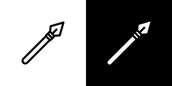 Hunting Spear icon concept with flat Black White Background. Vector illustration.
