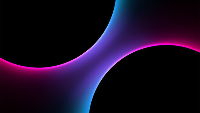 Abstract Glowing Neon Curve Background, Vector Illustration