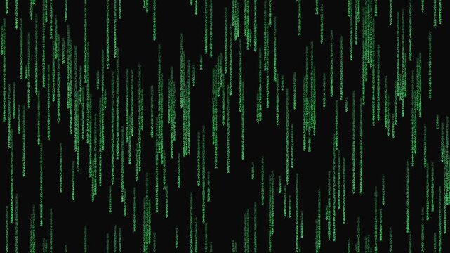AI & Artificial Intelligence Japanese Text Digital Rain Animation - Matrix-Style Falling Cyber Code Background for Tech, AI Projects & Commercial Use