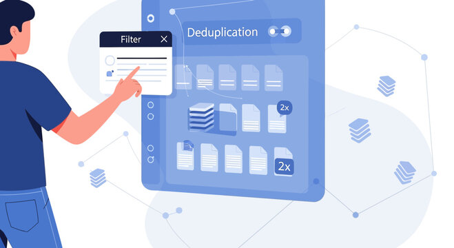 Digital Data Deduplication Concept: Person Filtering Data Files