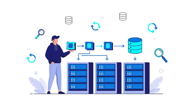 Data Processing Server Room Network System Dataflow Analytics Computer Technology