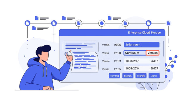 Developer Managing Enterprise Cloud Storage and Version Control