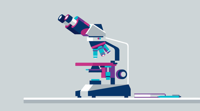 Laboratory Compound Microscope Equipment Close Up View.