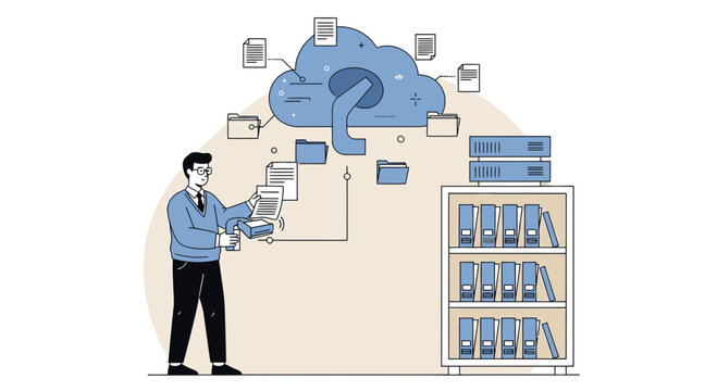 Cloud Data Storage and Organization with Person, Files, and Server