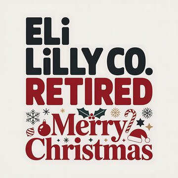 Retired Christmas, Merry Christmas sign, Eli Lilly company, holiday greeting