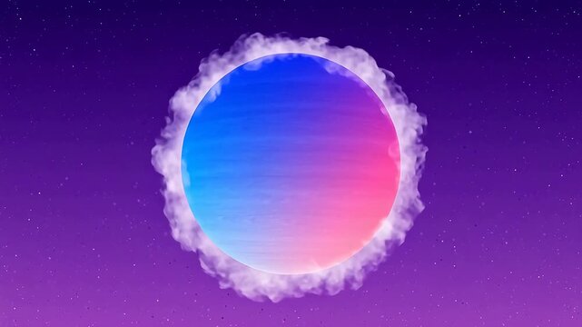 Colorful circular pattern with blue-pink center