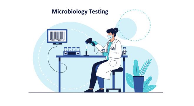 Microbiology Testing: Scientist Analyzing Samples in Modern Laboratory