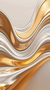 Golden and silver waves on beige background