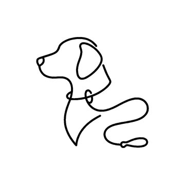 Continuous line drawing of a dog.