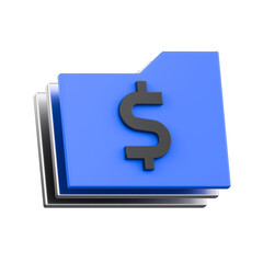 Obraz premium File folder with dollar sign icon on transparent background