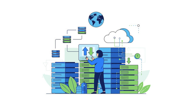 Cloud Computing, Data Servers, Network Connection, Global Internet Access