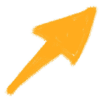 yellow brush sign arrow icon simple hand drawn
