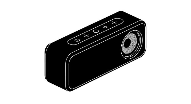 portable bluetooth speaker silhouette on a white background