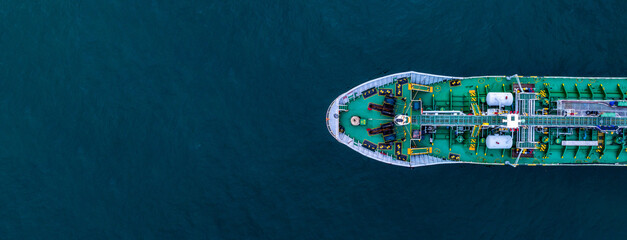 Aerial view oil and gas tanker ship freight shipping oil and gas, Global business freight shipping...