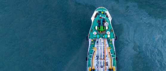 Aerial view oil and gas tanker ship freight shipping oil and gas, Global business freight shipping...