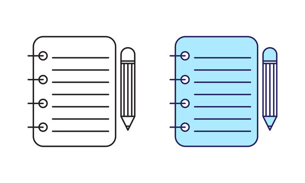 MONTESSORI LEARNING ICONS Notebook and Pencil - Education and Creativity
