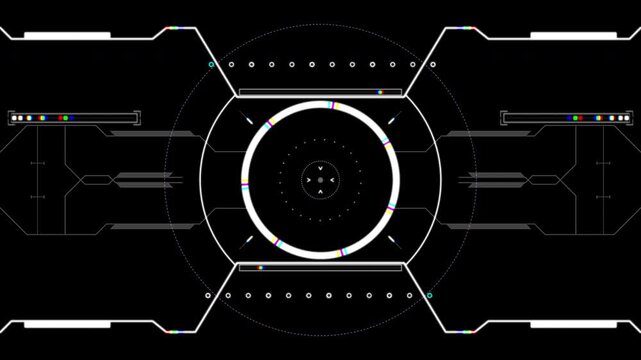 Minimal Futuristic Circular HUD Interface on Black Background
