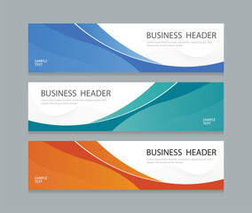 Fototapeta premium three color web banner background design template