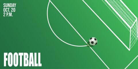 Trendy background for soccer World Championship. Modern sport championship invitation with green football field, ball and goals. vector illustration © Julisart