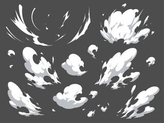 衝撃の煙のエフェクトのイラスト素材セット