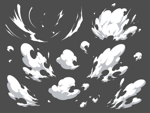 衝撃の煙のエフェクトのイラスト素材セット