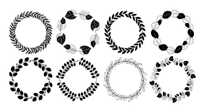 Collection of animal print circle borders.
