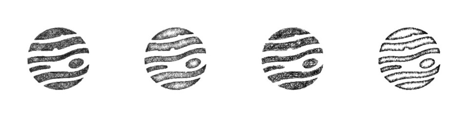 Sketch jupiter icon design set © David Zydd