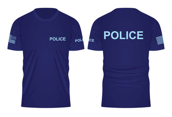 Naklejka premium Police short sleeve t shirt. vector illustration